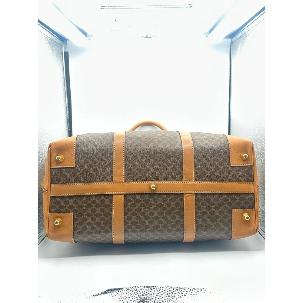 Vintage Celine Macadam Canvas Boston Bag XL Weekender Travel Duffle Carry-On - Picture 11 of 15